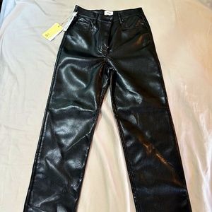 NWT Aritzia Wilfred Melina Pleather Trouser Pant Size 0